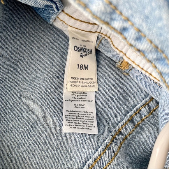 OshKosh Baby Denim Overalls Size 18 Months - Picture 4 of 4